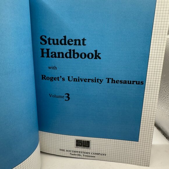 Student Handbook Volume 3 With Rogets University Thesaurus Southwestern Company - Picture 4 of 5